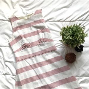 J. Crew pink and white striped textured dress